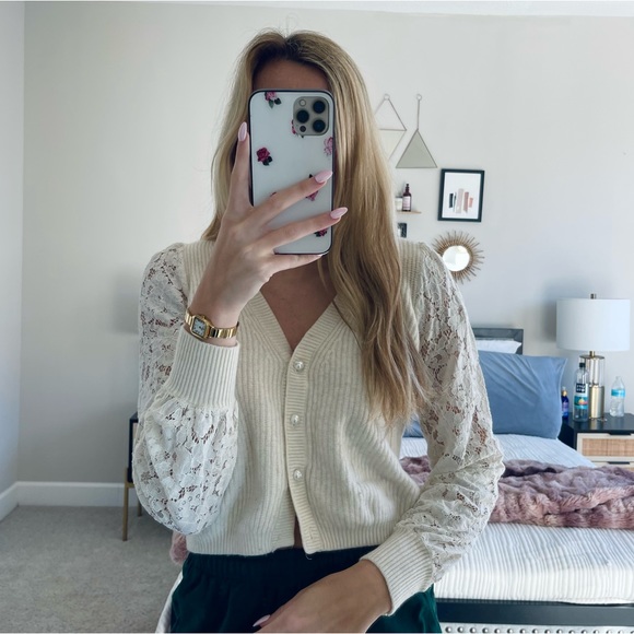 Cami NYC Lace Pearl Cardigan - Picture 2 of 8